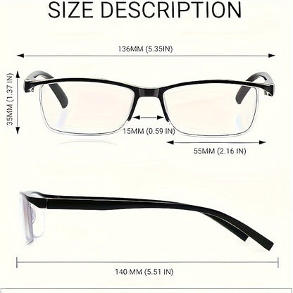 4pcs Fashion Reading Glasses Classic Design with PC Material Unisex Fit Comfortable Reading Experience for Adult +1.0 To +4.0