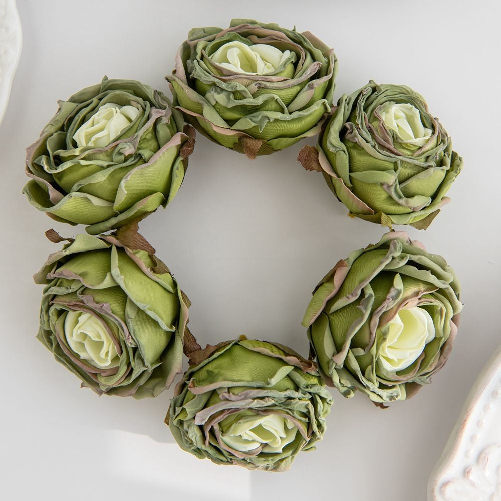 Artificial Flower Burned Edge Rose Wedding Bridal Bouquet Decor Home Outdoor Garden Festival Party Wreath Diy Ins Gift Scrapbook