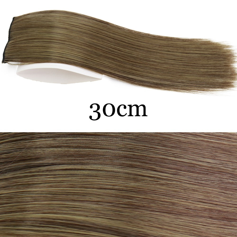 MERISI HAIR Apliques de Cabelo Sintético Liso Invisível com 2 Presilhas, Aumento de Volume, Extensões de Cabelo, Cobertura Lateral Superior