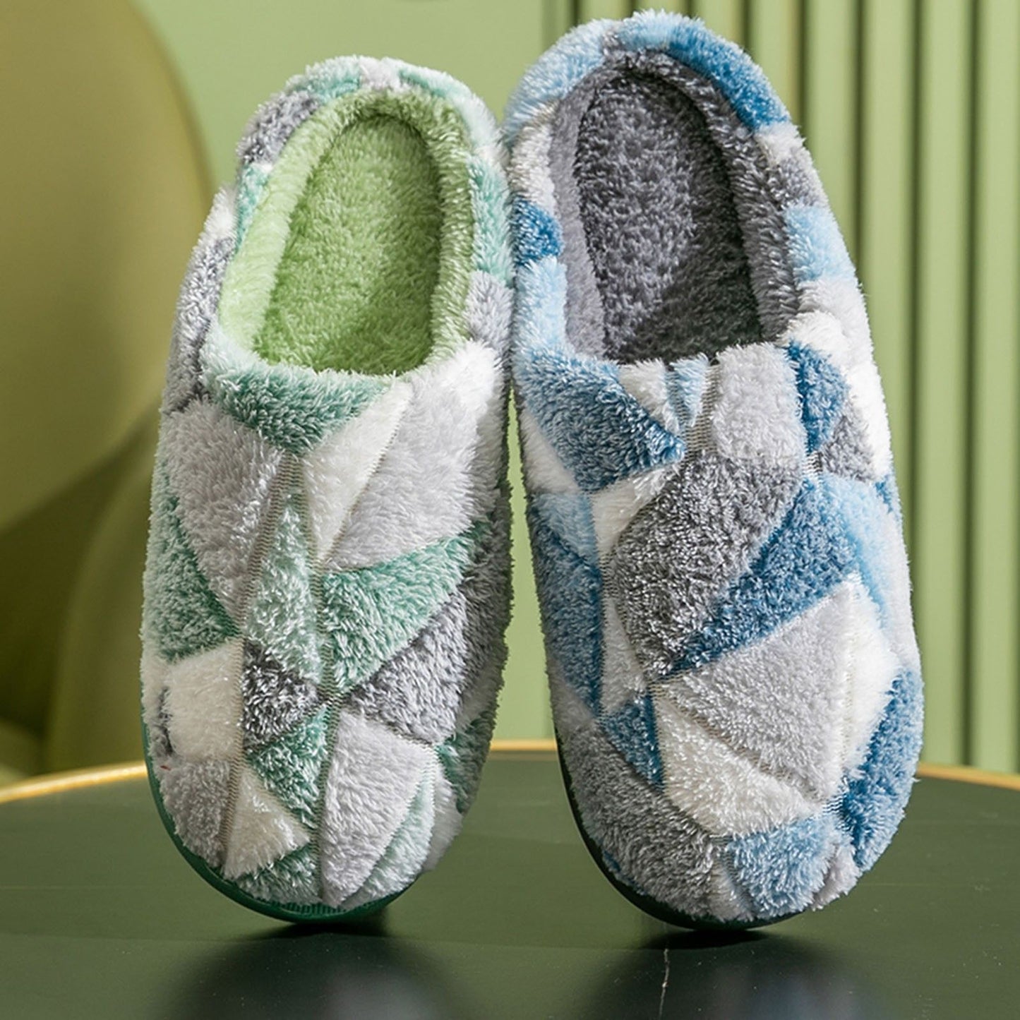 Men Home Slippers Winter Warm Slipper Couples Comfort Plus Velvet Warm Thick Bottom Non Slip Cotton Slippers For Men Rubber ???