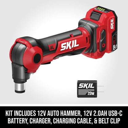 Kit de Martelo Automático 12V Brushless com Bateria USB-C de 2.0Ah e Carregador de 20W, Modelo AH6552A-11