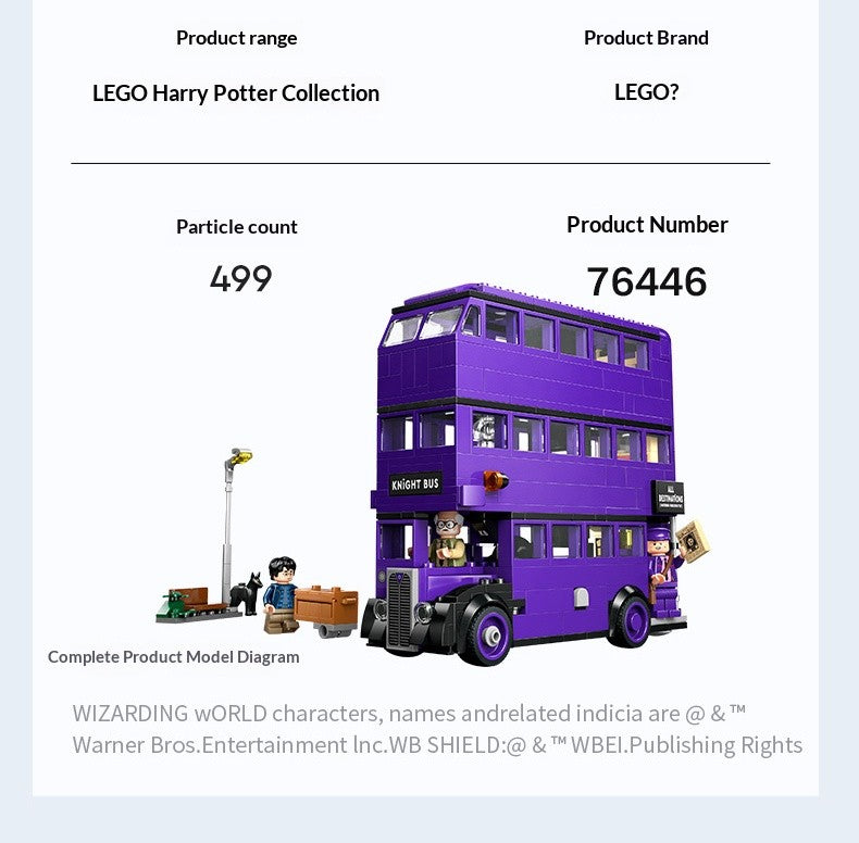 LEGO Blocos de Montar Harry Potter Série 76446 A Aventura do Nôitibus Brinquedo Infantil Montado de Presente