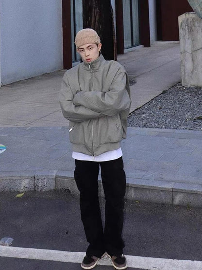 Alpha MA1 Pilot Jacket Men's Short Sleeve Stand Collar Clean Fit Outerwear High Street Style American Baseball Jacket