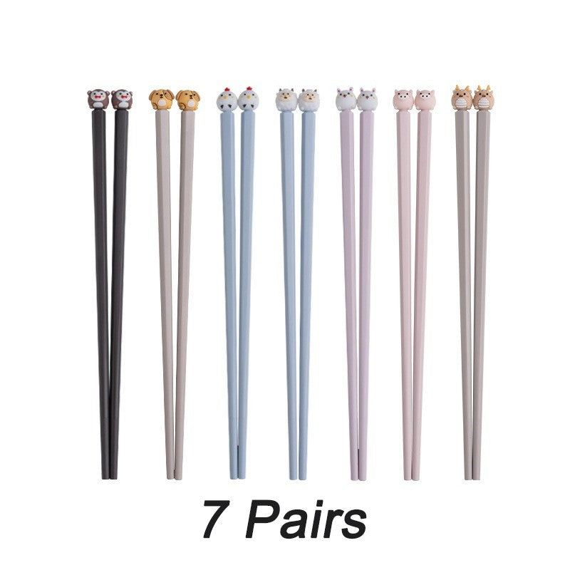 22cm 3D Bonitos Desenhos Animados Animais Hashi Para Crianças Hashi Chinês Comida Sushi Varas Casa Cozinha Louça Jantar Ferramenta de Cozinha