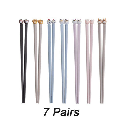 22cm 3D Bonitos Desenhos Animados Animais Hashi Para Crianças Hashi Chinês Comida Sushi Varas Casa Cozinha Louça Jantar Ferramenta de Cozinha