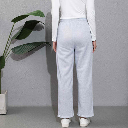 Women’s Fleece Lined Sweatpants Wide Straight Leg Pants Bottom Winter Warm Pants Daily Casual Jogger Sweatpants Sports Trousers