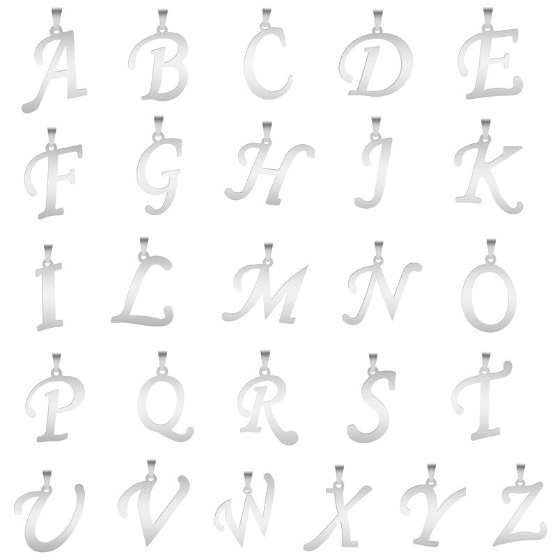 Colar com Pingente de Letras Iniciais A-Z Alfabetos em Inglês Colares de Aço Inoxidável Para Mulheres Homens Acessórios Joias da Moda Presente