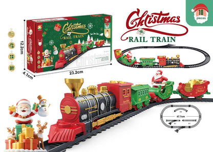 Série de Natal Clássico Controle Remoto Pequeno Trem a Vapor Elétrico com Trilha Luzes Modelo de Trem Presentes de Fim de Ano para Crianças