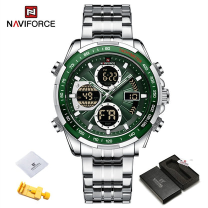 NAVIFORCE Men Military watch Multifunction Chronograph Sports 3ATM Waterproof alarm mode Day And Date Display Male Gifts Clocks
