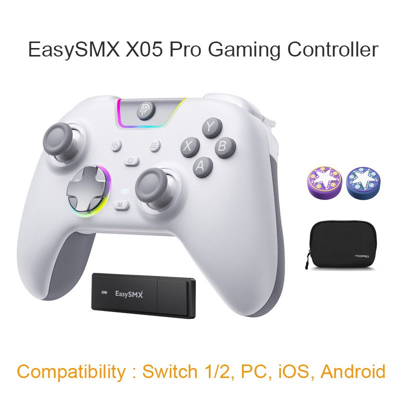 EasySMX X05 Pro Wireless Gamepad, Hall?Effect Anti?Drift Joystick, Dual Vibration Controller for PC Switch 1/2 Android iOS Steam