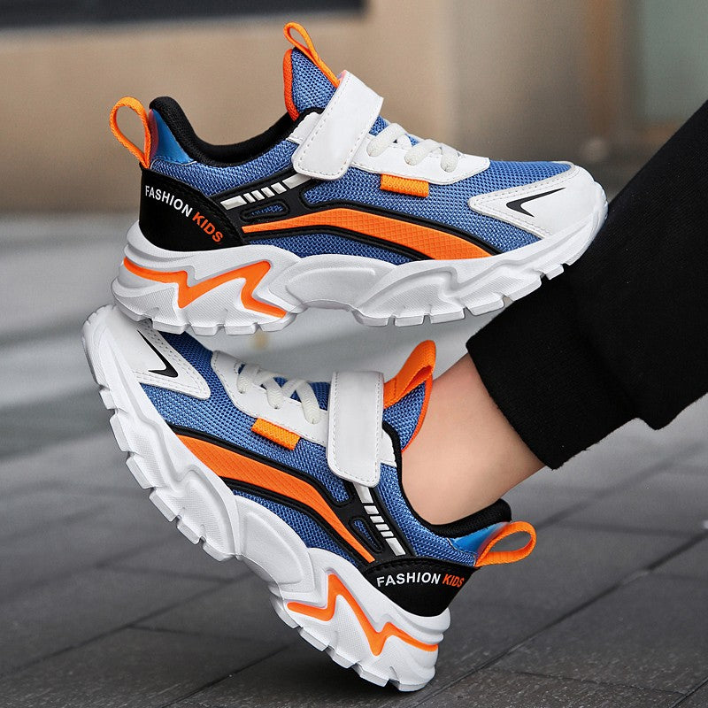 Lightweight Children's Black Sneakers Breathable Mesh for Boys School Casual Walking Shoes Non slip Sport Kids Girl Running Shoe