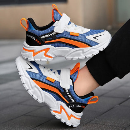 Lightweight Children's Black Sneakers Breathable Mesh for Boys School Casual Walking Shoes Non slip Sport Kids Girl Running Shoe