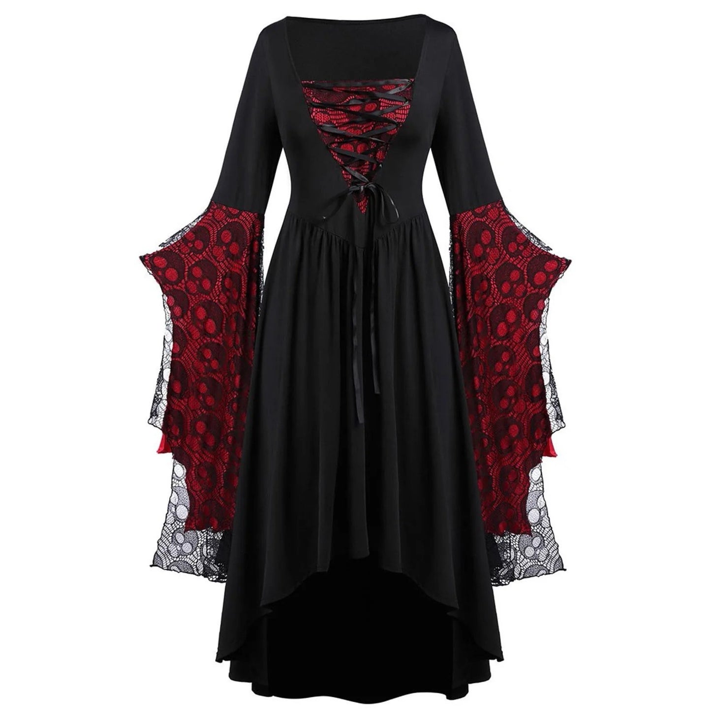 2024 Halloween Roleplay Women's Skeleton Strap Dress Colorful Cross-Border Fashionable Costume Skirt AE Stock Origin China