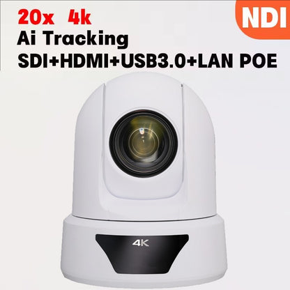 4K NDI  PTZ Camera 1-10pcs 20X Zoom Video Conference Camera for Church Business Meeting Optional 1 controller keyboard kit
