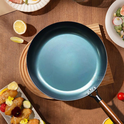 Iron Frying Pan Uncoated Iron Wok Flat Bottom Skillet Non-stick Egg Pancake Pan Steak Frying Pot Gas and Induction 27/29/31/33cm