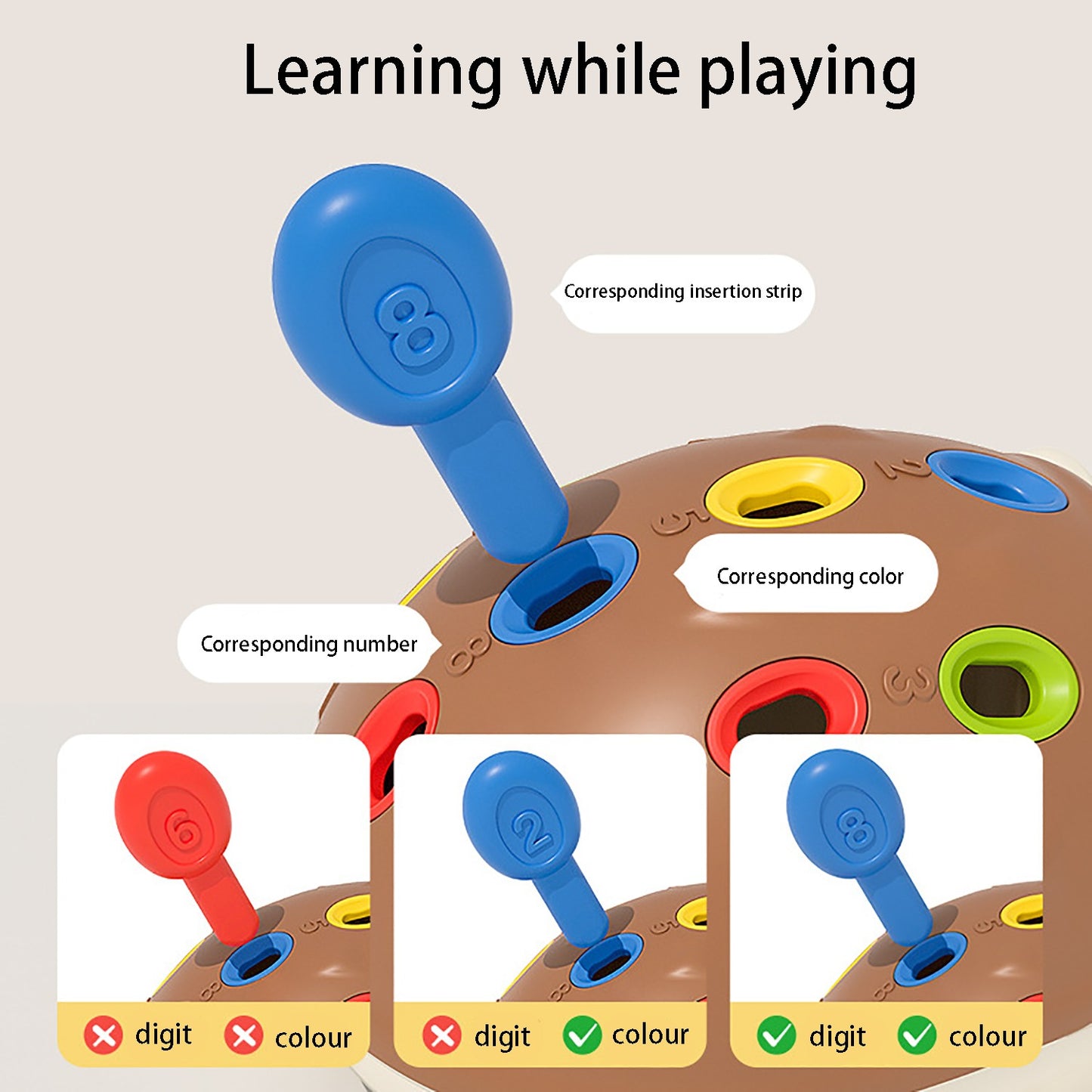 Baby insertion and extraction, children's fine motor finger training, concentration, Montessori early education puzzle toys