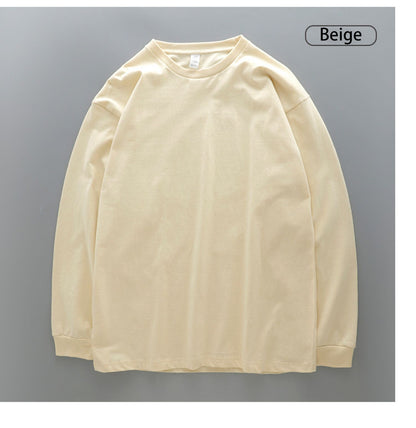 Dukeen 280g Heavyweight Long-Sleeved T-Shirt for Men 100% Cotton Shirts Oversized Solid Color Tops Plain Tees Men's Clothing