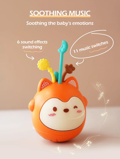 1pc little fox bumbler baby to learn crawling and head up training baby teether toy with sound light Christmas gift