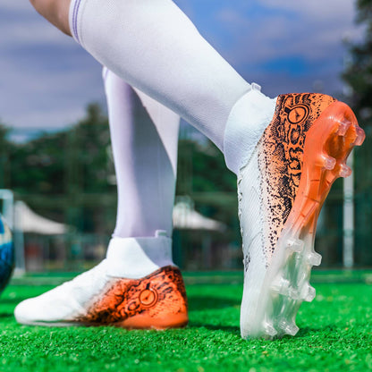 High-top Football Boots, Long Spikes Football Boots, Professional Firm Ground Non-Slipping Training Soccer Cleats for Big Boys