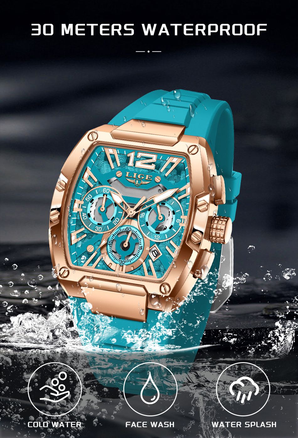 LIGE Men Watch Fashion Top Brand Luxury Silicone Military Watch Men Casual Sports Waterproof Date Quartz Wristwatches For Men