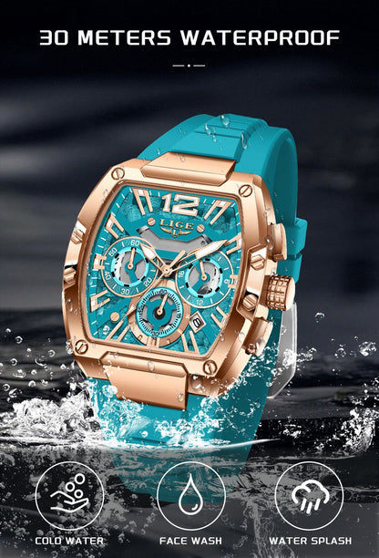 LIGE Men Watch Fashion Top Brand Luxury Silicone Military Watch Men Casual Sports Waterproof Date Quartz Wristwatches For Men