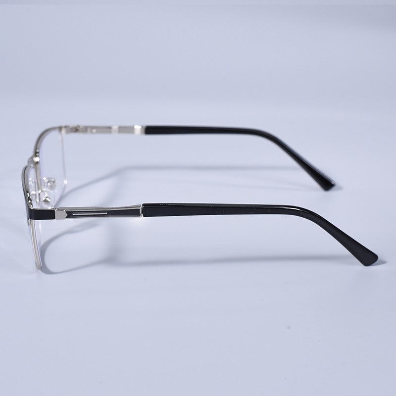 Anti Blue Light Men Reading Glasses Metal Full Frame Business Eyeglasses For Men Square Double Color Reading Eyewear +100+150