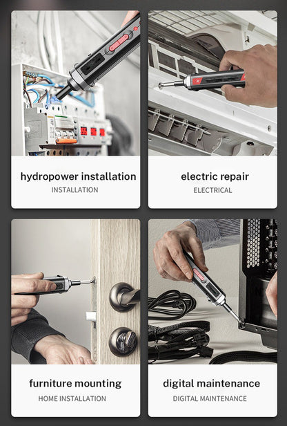 Chave de Fenda Elétrica de Precisão Recarregável para Casa Mini Furadeira Elétrica Pequena Kit de Ferramentas Elétricas Multifuncional Conjunto de Chaves de Fenda
