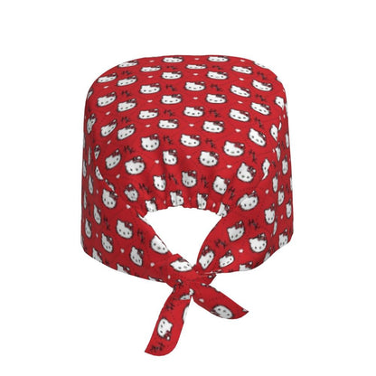 Custom Hello Kitty Medical Staff Scrubs Hat Women Men Cartoon Chara For Chef Hat Scrub Caps