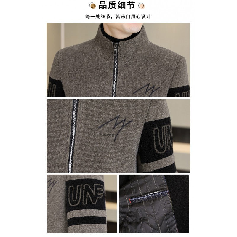 Men'S Thicken High collar Jacket Winter Warm Jackets For Men Fleece Long Sleeve Coat Man Casual Coats Men's woolen overcoat