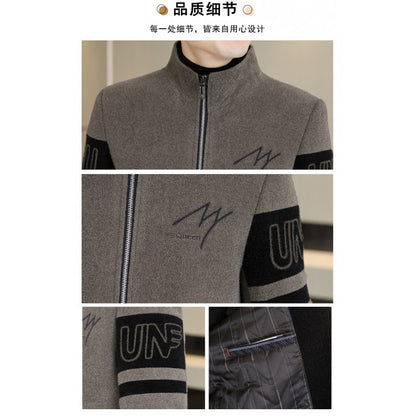 Men'S Thicken High collar Jacket Winter Warm Jackets For Men Fleece Long Sleeve Coat Man Casual Coats Men's woolen overcoat