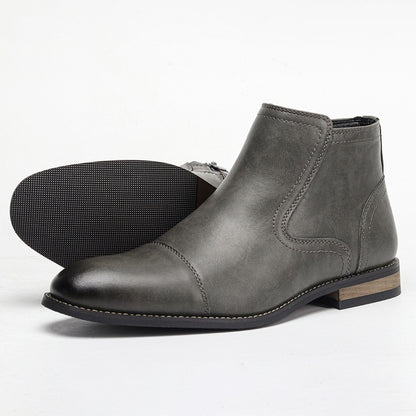 Botas Masculinas Confortáveis Moda 2025 Botas de Couro de Marca