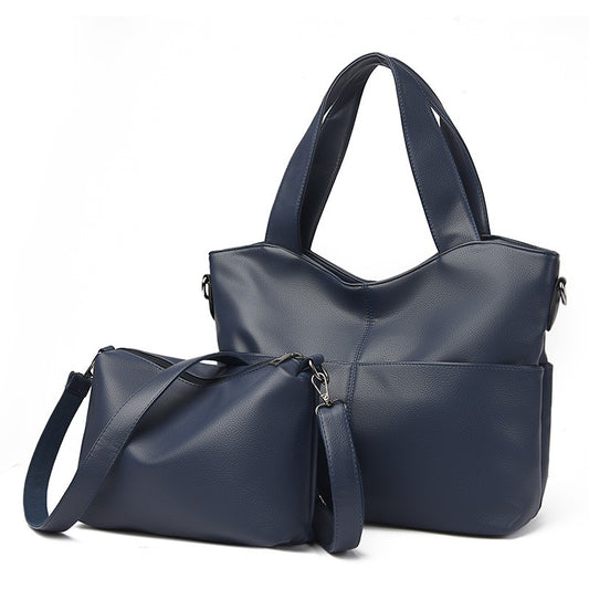 2 Sets Women Handbags Top Quality Pu Leather Luxury Large Capacity Tote Bag Ladies Crossbody Shoulder Bag Purses and HandbagsSac