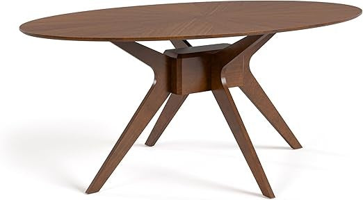 Mid-Century Modern Alara Solid Wood 54 Oval Dining Table, Seats 6, Easy Assembly, Suitable for Home and Kitchen