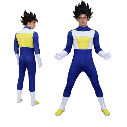 Halloween Vegeta Cos Jumpsuit Game Character Cosplay Bodysuit Halloween Party Costume Adult Fancy Dress Outfit Cosplay Uniform