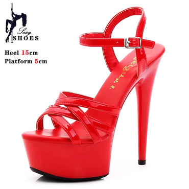 New 2024 Summer Fashion Sandals Sexy Open Toe 15CM High Heels Party Dress Wedding Nightclub Women Shoes Platform Stripper Heels