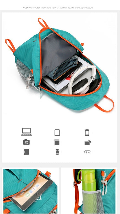 Mochila de Caminhada Unissex Ultraleve Dobrável Masculina e Feminina para Viagem ao Ar Livre Ciclismo Nylon
