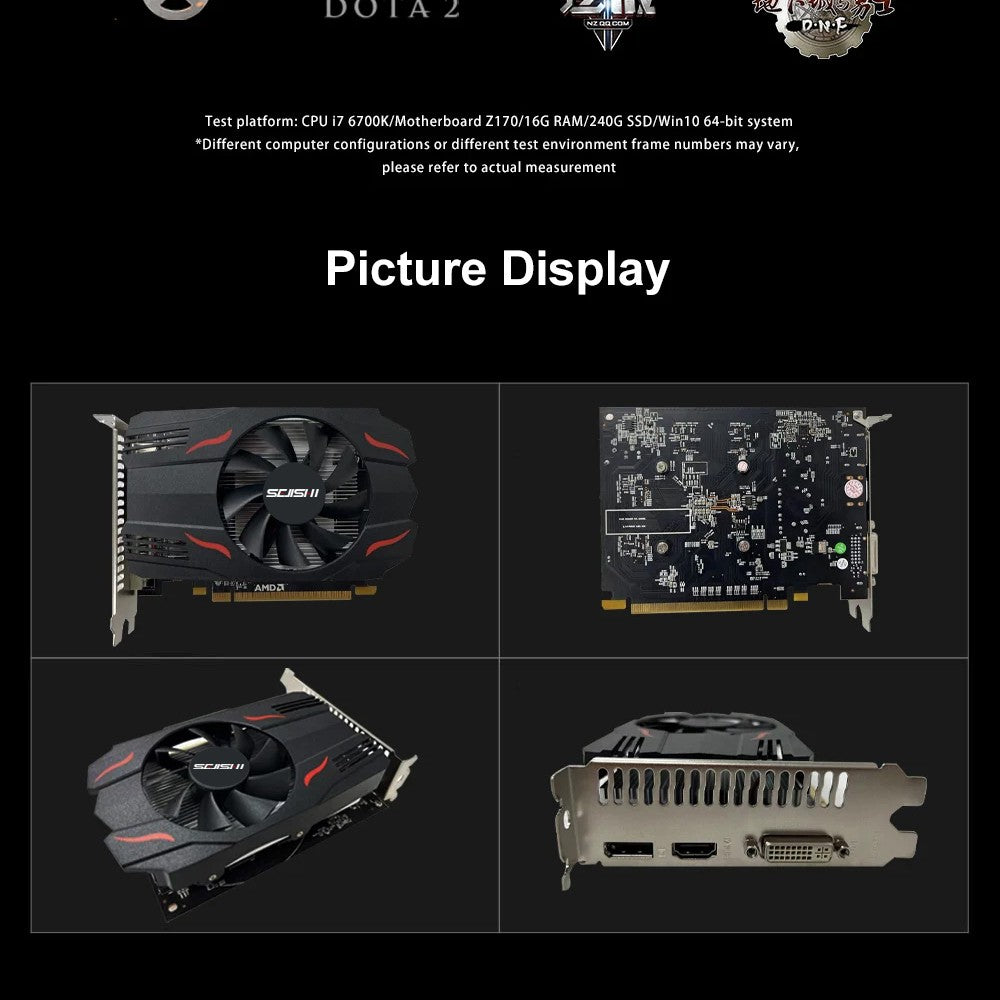 896 Stream Cores, 14nm FinFET Technology SEJISHI AMD RX560 4GB GDDR5 Graphics Card