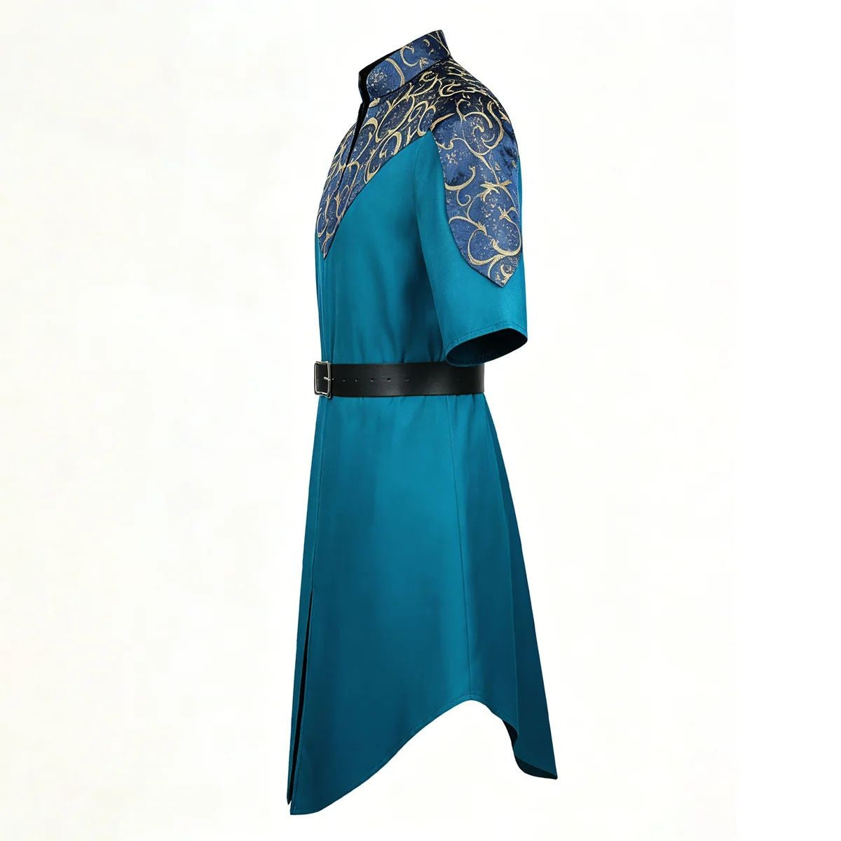 Men's Fantasy Elven Tunic with Belt Medieval Style Robe with Ornate Print Renaissance Faire LARP Events Themed Party Costume