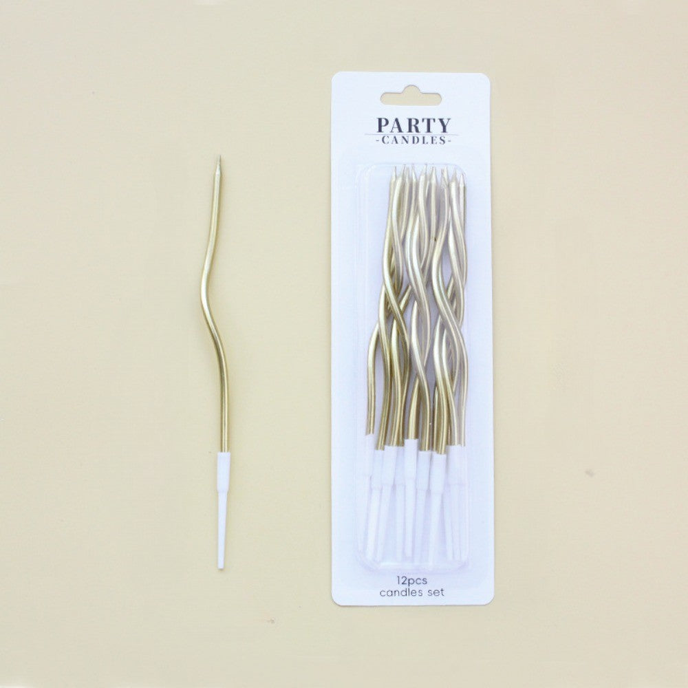 6/12/48pcs Birthday Candles Spiral Cake Candles  Long Thin Cake Candles For Wedding Party And Cake Decoration