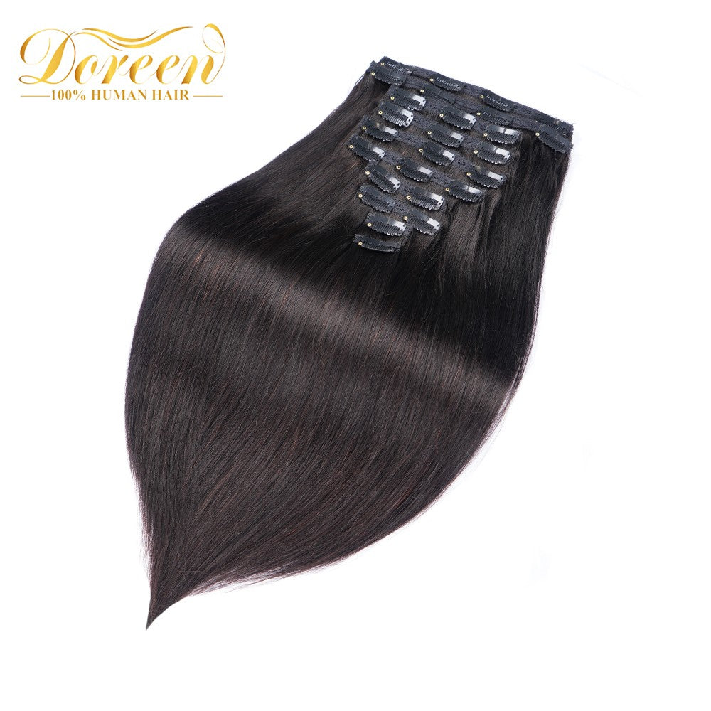 Doreen 160G 200G 240G Série Volume Cabelo Humano Liso Remy Brasileiro Com Tic Tac Extensões de Cabelo Cabeça Inteira 10 Peças 40 a 60 Centímetros