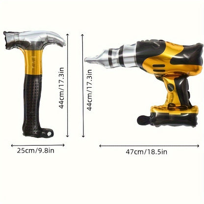 4/8Pcs Hammer Foil Balloons Inflatable Tools Father's Day Party for Dad Husband and Boy Friend Birthday Party Decorations