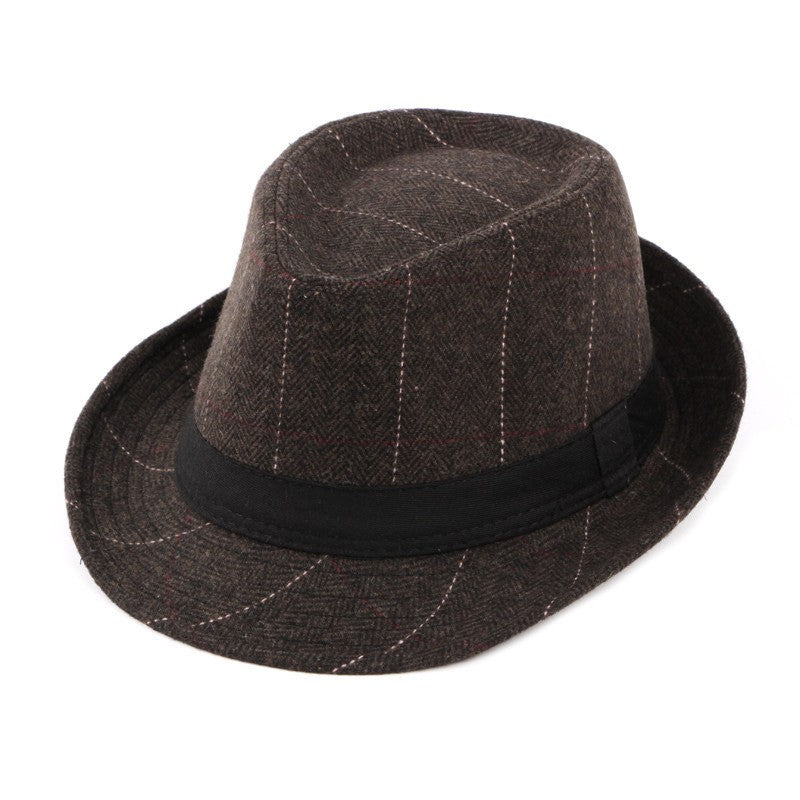 Chapéu de Lã para Casamento Primavera Verão para Homens de Meia-Idade, Casal, Moda Outono Inverno, Festa Xadrez, Design de Luxo, Chapéu Jazz Fedora para Mulheres