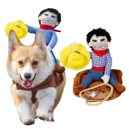 Roupas de Cachorro Fantasia de Cowboy Engraçada para Cães, Traje de Algodão para Cães Pequenos, Médios e Grandes, Suprimentos para Animais de Estimação, Presente e Decoração para Cães