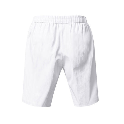 New Men's Cotton Linen Shorts Pants Male Summer Breathable Solid Color Linen Trousers Beach Shorts Fitness Streetwear