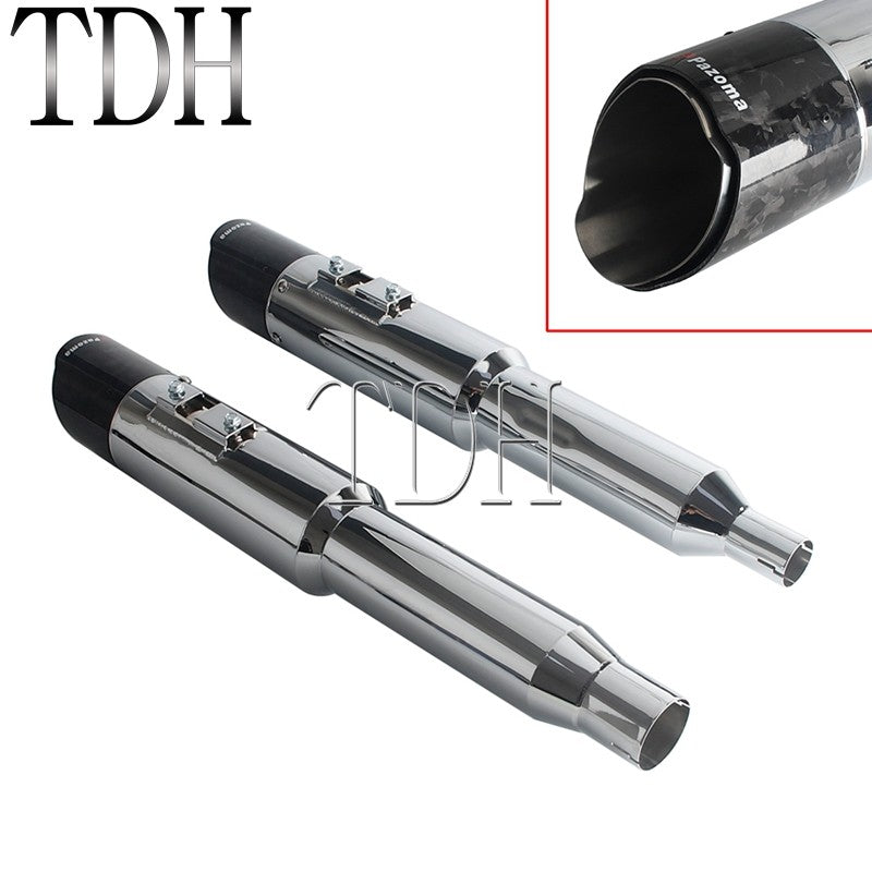 Motorcycle Exhaust System Carbon Fiber Muffler Pipe For Harley Street Road Glide ST FLTRXST FLHXST FLHX PAZOMA Exhaust Mufflers