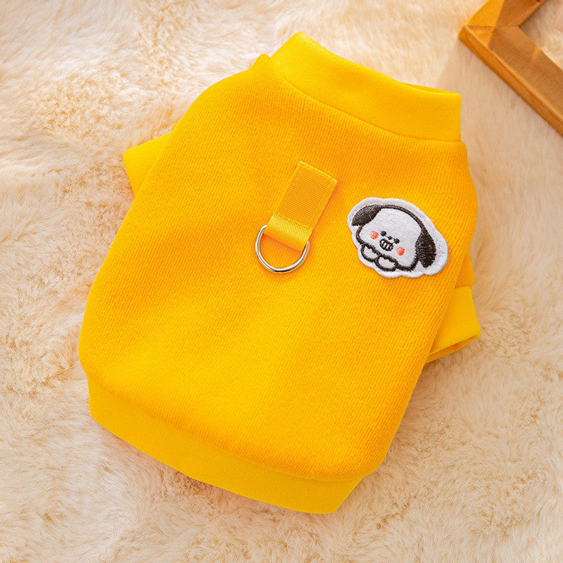 Roupas de inverno para cachorro, Moletom com capuz fofo de desenho animado, quente, para Chihuahua, Bulldog Francês, Roupa para filhotes, Casaco, Fantasia para cães de estimação