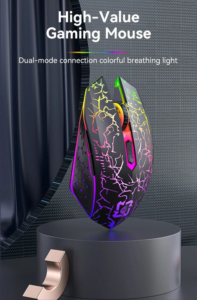 Mouse Bluetooth 5.2 RGB Sem Fio 2.4G Mouse Gamer Dual-Mode 6 Botões Silencioso Para MacBook Tablet Laptops Computador
