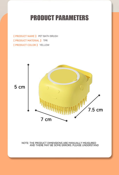Escova de Banho para Cães Escova de Massagem para Animais de Estimação Dispensador de Shampoo Escova de Silicone Macio Cerdas de Borracha para Cães e Gatos Ferramenta de Banho e Higiene