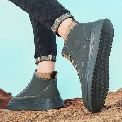 The 2025 autumn/winter new men's casual bestseller thick-soled high-top boots