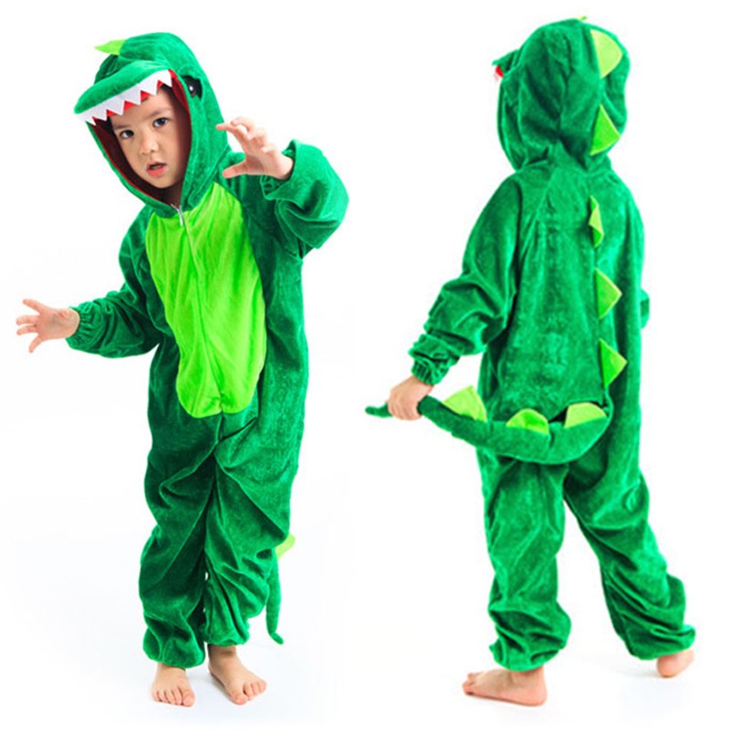 Cute Child Dinosaur Kugurumi Costume Cosplay Boys 2-4T 4-8Y Green Black Kindergarten School Party Game Role Play Suit Umorden